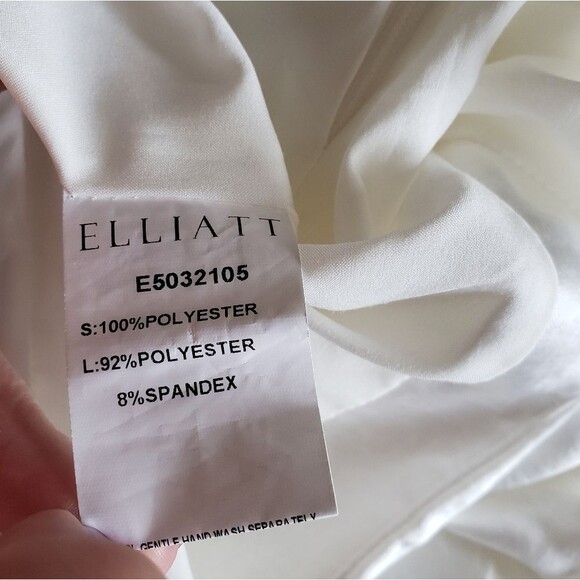 Elliatt Revolve Cassini White One Shoulder Satin Dress Wedding Special Occasion - Picture 10 of 15